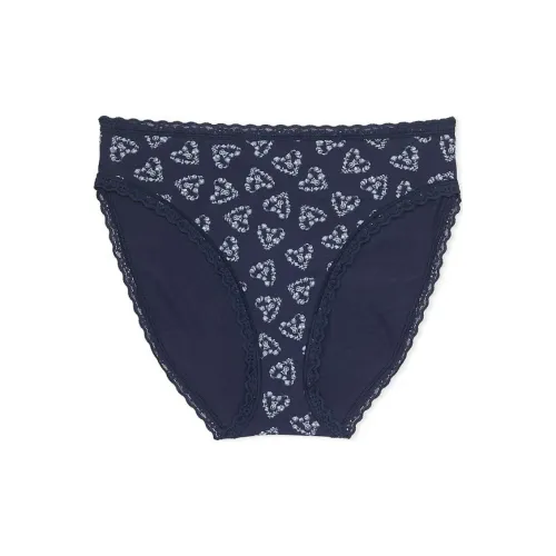 Victoria's Secret The LACIE Кружевная отделка Хлопок Высокая нога Трусики NFH Нижнее белье Женские 1 упаковка Синий