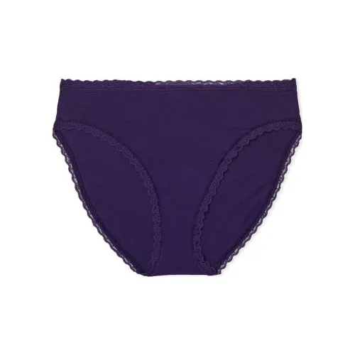 Victoria's Secret The LACIE Кружевная отделка Хлопок Высокая нога Трусики Размер S Женское нижнее белье 1 упаковка Фиолетовый