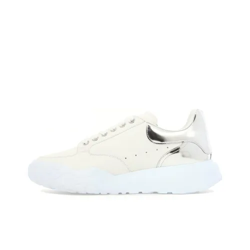 Alexander McQueen Амортизация Низкий Топ Спортивная Повседневная Обувь Мужская Белый Серебряный