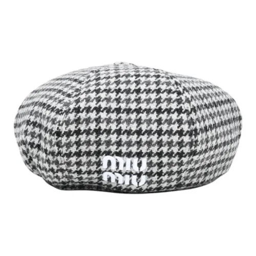 MIU MIU Ткань Береты Женские Черный Белый