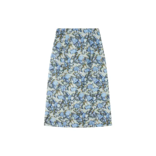 Loro Piana Луна Затменный синий Женские Повседневные длинные юбки