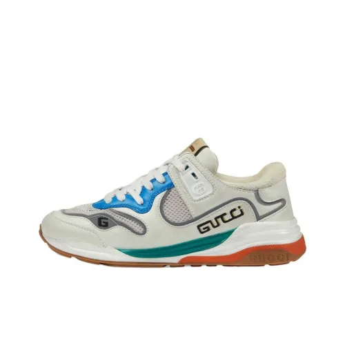GUCCI Ultrapace Low Топ Повседневная обувь Женская Белая Синяя Потертый Стиль