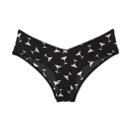 Victoria's Secret Very Sexy Strappy Фурнитура Cheeky Panty Черные трусы женские 1 упаковка черный