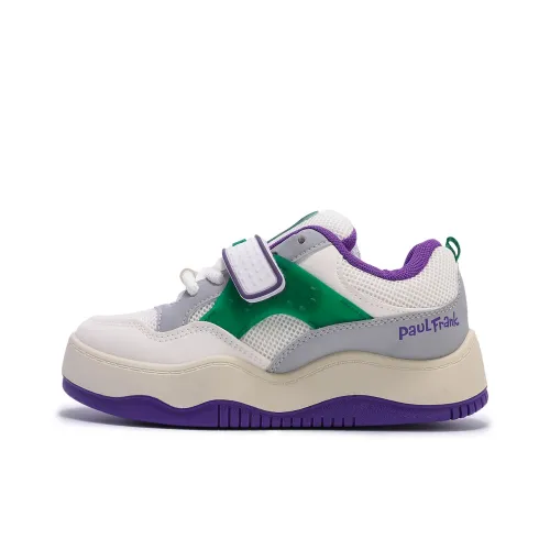 PAUL FRANK Slip-resistant Abrasion-resistant Low Top Skateboard Shoes Women's Ivory Purple