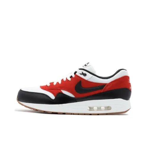 Nike Air Max 1 Low Топ Повседневная обувь Унисекс Красный Белый Черный