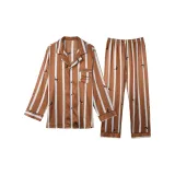 Кошачий принт, полоска, мужской комплект с длинным рукавом