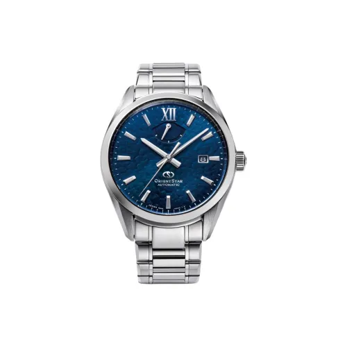 ORIENT STAR Автоматический Механический Механизм Нержавеющая Сталь Ремешок Часы Мужские Синий Циферблат