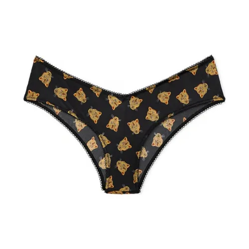 Victoria's Secret 1 упаковка Черные Jaguars/Черные Jaguars Женские трусики-бикини