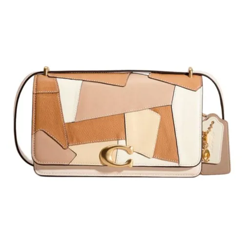 COACH Bandit Телячья кожа Сумка через плечо Сумка на плечо Средняя Женская Латунь с цветом слоновой кости