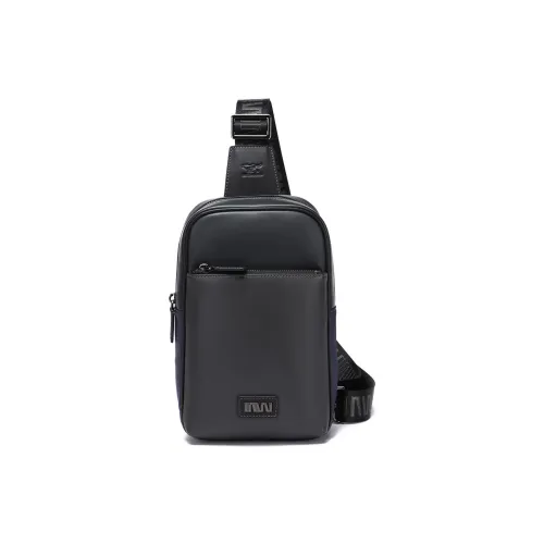 SEPTWOLVES Коровья кожа текстиль Sling Сумка Обычный Мужской Синий Серый