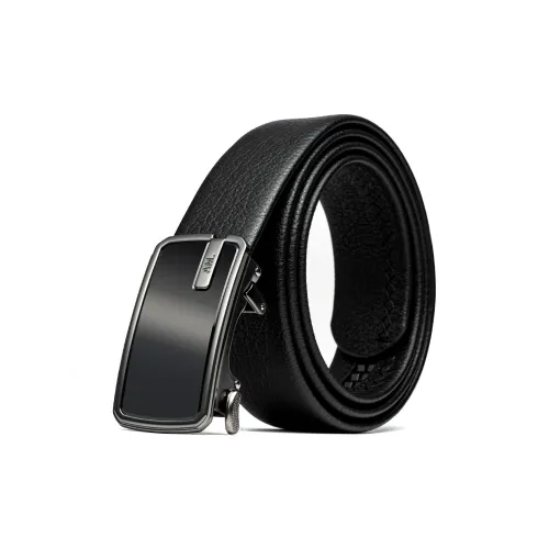 Anthony Miles Ремни из крупнозернистой текстуры верх из коровьей кожи мужской черный ширина 3,5 см