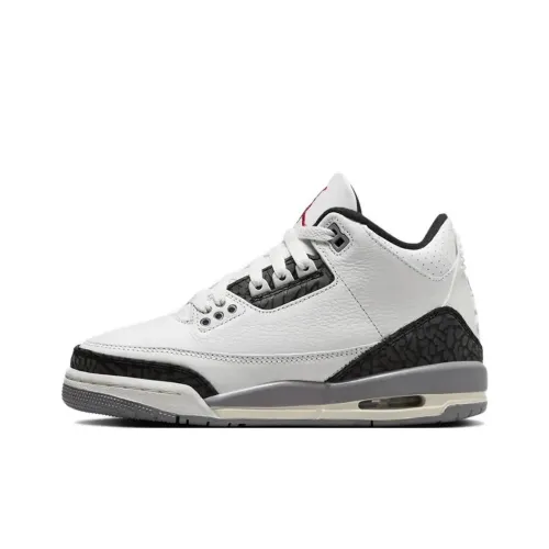 Jordan Air Джордан 3 Противоскользящий Устойчивый к истиранию MID Топ Детские Баскетбольные кроссовки Белый