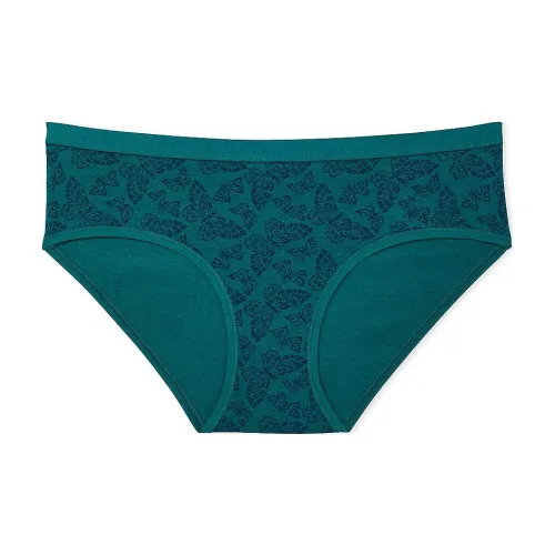 Victoria's Secret Эластичный хлопок Hiphugger Panty Stormy Бирюзовый нижнее белье Женские 1 упаковка Зеленый с принтом