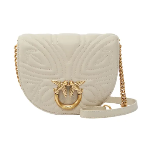 PINKO Love Bag Коровья кожа Седло Сумка Сумки через плечо Сумка через плечо Мини Женская Экрю