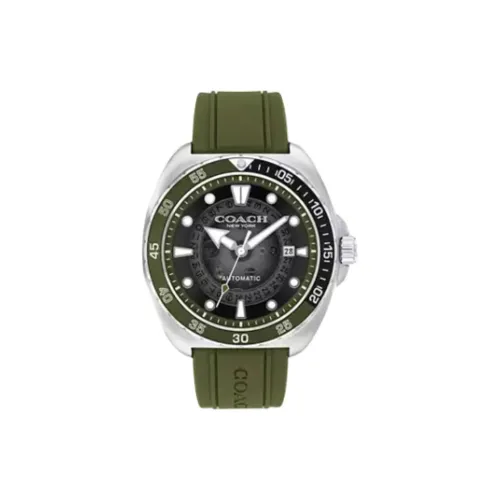 COACH Charter Мужские часы Автоматический механический механизм Силиконовый ремешок 44 мм Серый циферблат
