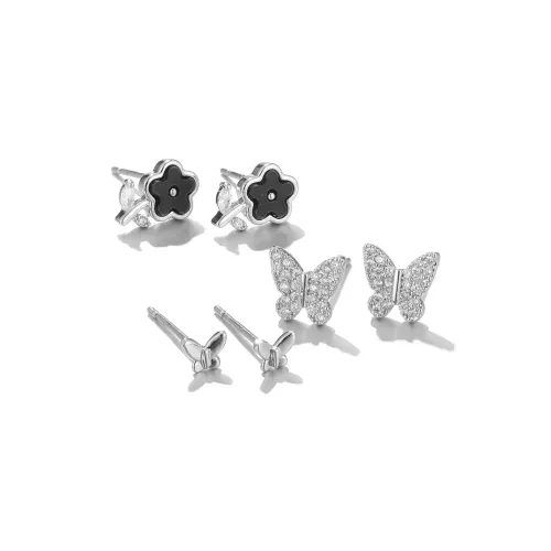 Clect Серьги-гвоздики с синтетическим кубическим цирконием Женские