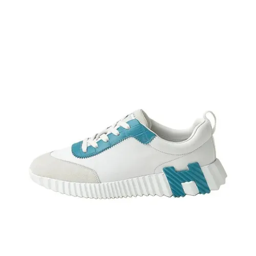 HERMES Bouncing Low Топ Повседневная обувь Женская Серый Белый Синий