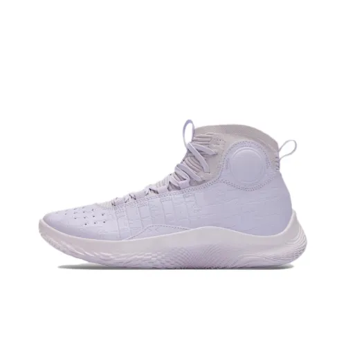 Under Armour Curry 4 противоскользящие устойчивые к истиранию высокие баскетбольные кроссовки унисекс светлый фиолетовый