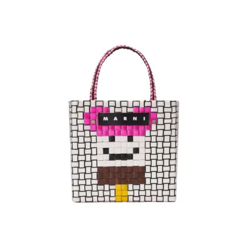 MARNI Пластик Тоут Сумка Сумка для покупок Сумка на плечо Сумка маленькая Женская Белая и Многоцветная