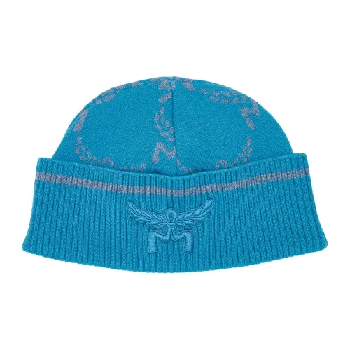 MCM Шерсть Трикотажная ткань Шапки-бини Унисекс Небесно-голубой Зеленый