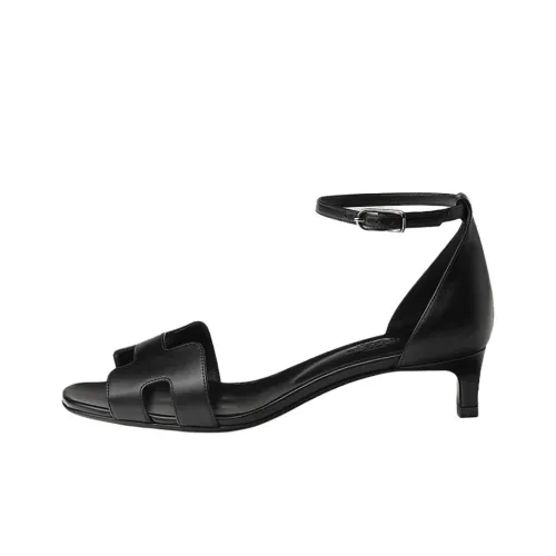 HERMES Joy One Sandals Strap 4CM Women's Black