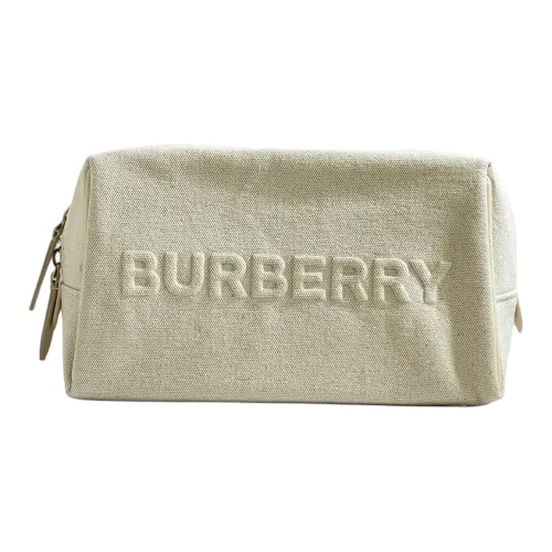 Burberry Бежевый Хлопок Льняная ткань Смесь Косметички Хранение
