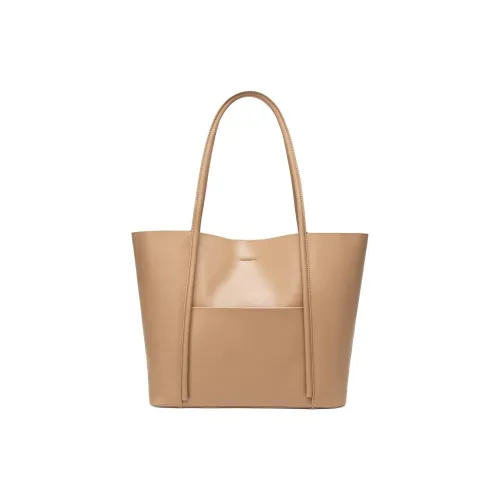 VANDEE Коровья кожа Тоут Сумка Сумка для покупок Сумка Сумка через плечо Стандартная Женская Светлый молочно-чайный Соляной хаки Черный