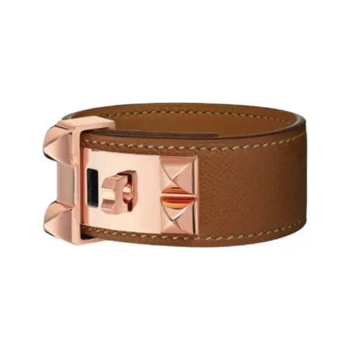 HERMES Браслеты с розовым золотом унисекс бежевый