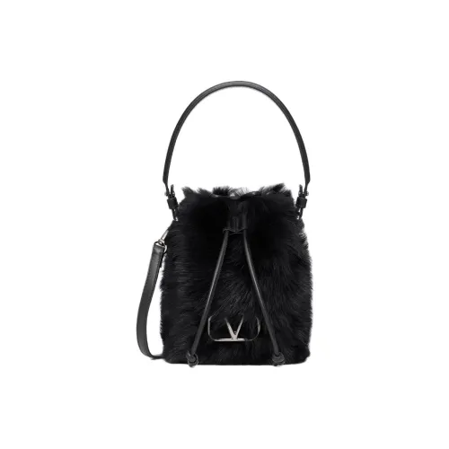 Valentino Sheepskin Bucket Bag Crossbody Bag Mini Shoulder Bag Women's Black