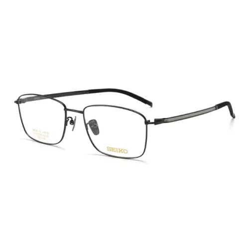 SEIKO Pure Titanium Rectangular Eyeglass Frames Men's Black