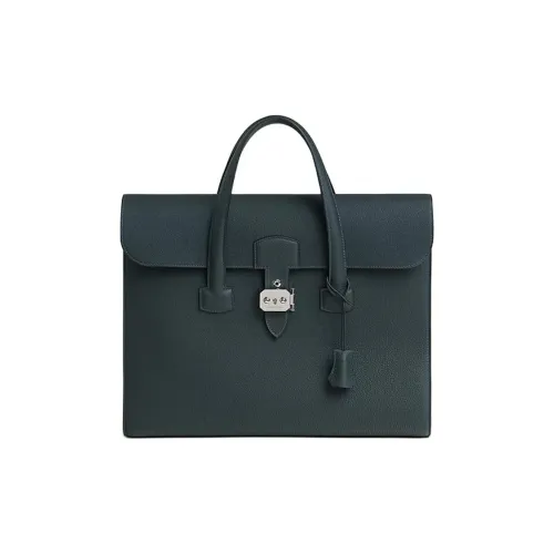 HERMES Sac A Depeches Коровья кожа Togo Сумка Женские Z7 BLEU Океанический Глубокий морской синий