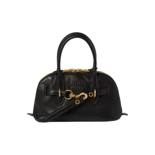 MIU MIU Напп-Кожа Сумка через плечо Сумка Обычная Женская Черная