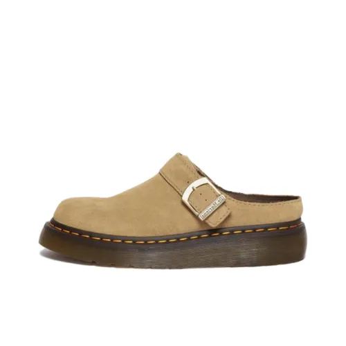 Dr.Martens Тихие противоскользящие домашние тапочки для женщин светло-коричневые
