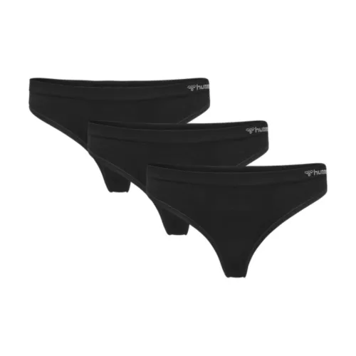 Hummel 3 упаковки бесшовных стрингов бикини для женщин 3 упаковки черный