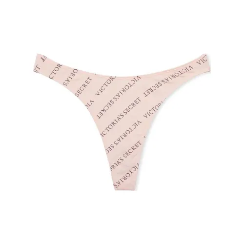 Victoria's Secret Эластичный хлопок Высокая нога Scoop Стринг Пантика Розовые Трусы Женские 1 упаковка Розовая Буква