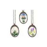 Серебряные бусины, стиль позиционирования (3 ожерелья) + вышитая версия