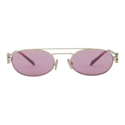 MIU MIU Металл OVAL SUNGLASSES Женские Золотой