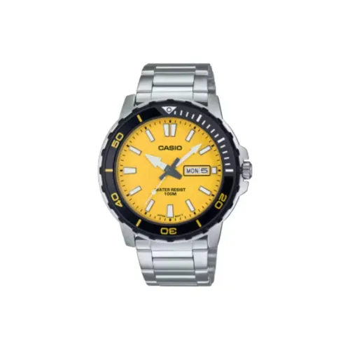 CASIO Analog Pointer Collection Кварцевый механизм нержавеющий стальной ремешок мужские часы апельсиновый циферблат