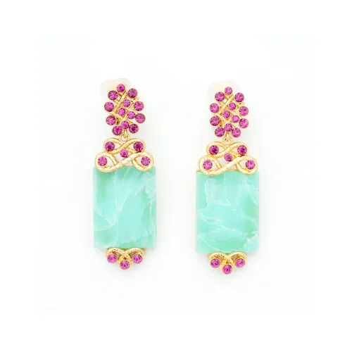 HYMAN KEVIN Alloy Synthetic Cubic Zirconia Resin Enamel Earrings Women's