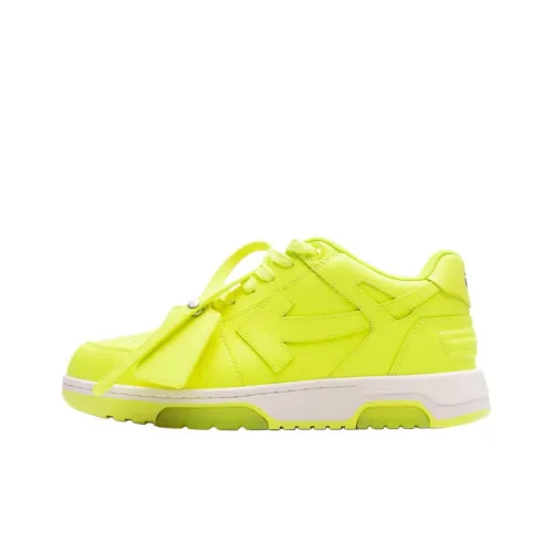 Off Белый Out Of Office Низкие Кроссовки для скейтбординга Мужские Неоново-желтые