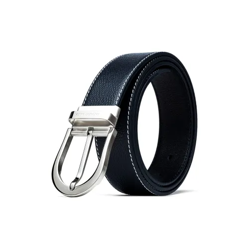 Anthony Miles Ремни из крупнозернистой текстуры коровьей кожи мужской синий 3,4 см