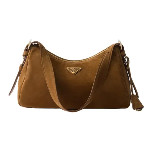 PRADA Замша Сумка Сумка через плечо Средняя Женская Корица Коричневый