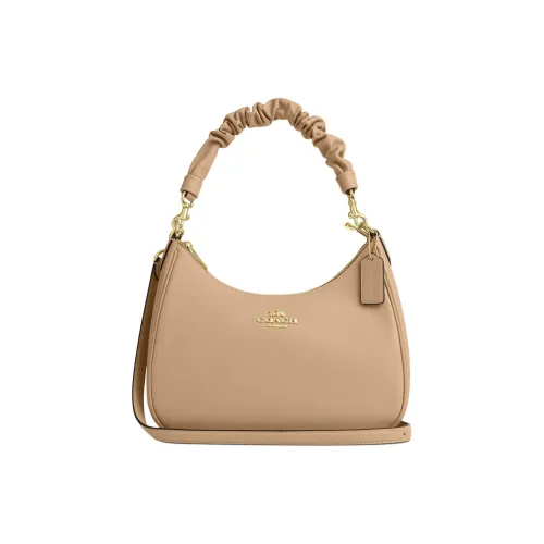 COACH Teri Коровья кожа Одно плечо Сумка Большая Женская Коричнево-желтая