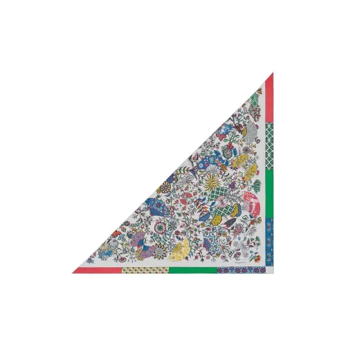 HERMES Кашемир Палантины Женские Средний Серый Морской Синий Многоцветный