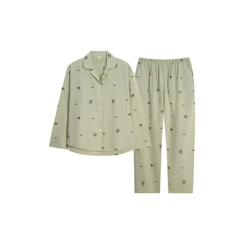 Sha Qian Пижамный комплект женский цвет лаймово-зеленый