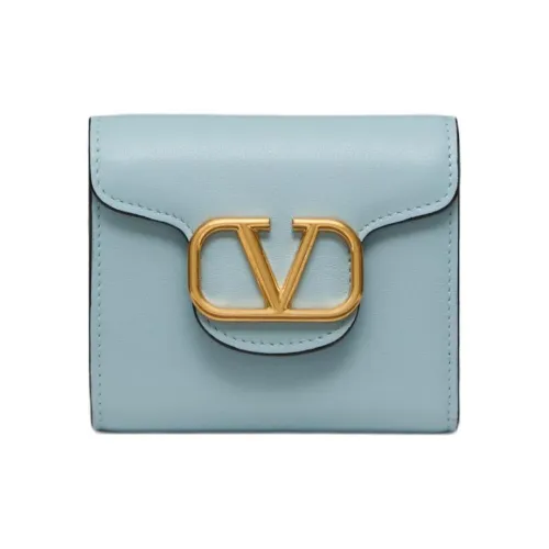 Valentino Телячья кожа Кошелек Маленький Женские Celadon Blue
