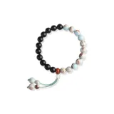 Черный браслет из сандалового дерева и камня Шоушань