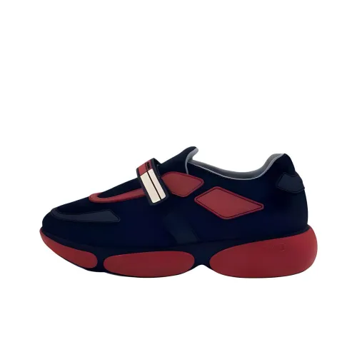 PRADA Низкий топ Повседневная обувь Мужская Черный Красный