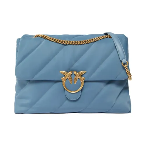 PINKO Love Bag Нейлоновая Сумка через плечо Большая Женская Синяя