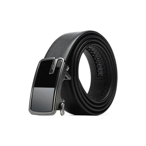 Anthony Miles Бизнес Повседневный стиль Цинковый сплав Автоматическая застежка Ремешок Телесный Коровья кожа Ремешки Мужской Черный Ширина 3,5 см